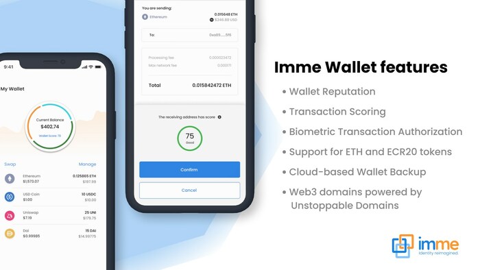 The imme Wallet has many features that keep your currencies safer without compromising convenience. (CNW Group/CycurID Technologies Ltd.)