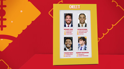 CHEEZ-IT® SIGNS FOUR OF THE MOST ABSURDLY CHEEZY COLLEGE FOOTBALL ATHLETES TO WAKE UP "FEELIN' THE CHEEZIEST" VIA THE BRAND'S FIRST-EVER NIL DEALS