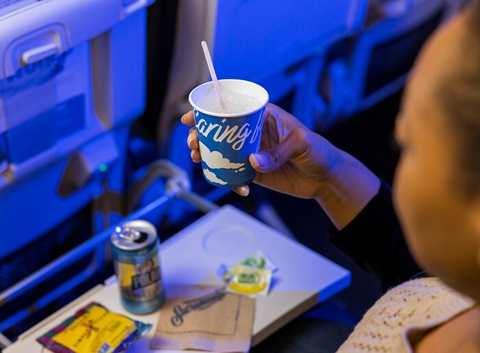 Paper cups on board Alaska Airlines flights
